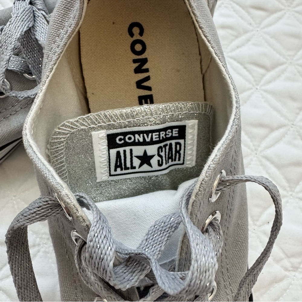 Converse Chuck Taylor All Star Double Tongue Low Top Sneaker Gray White Size 8 - Picture 5 of 15
